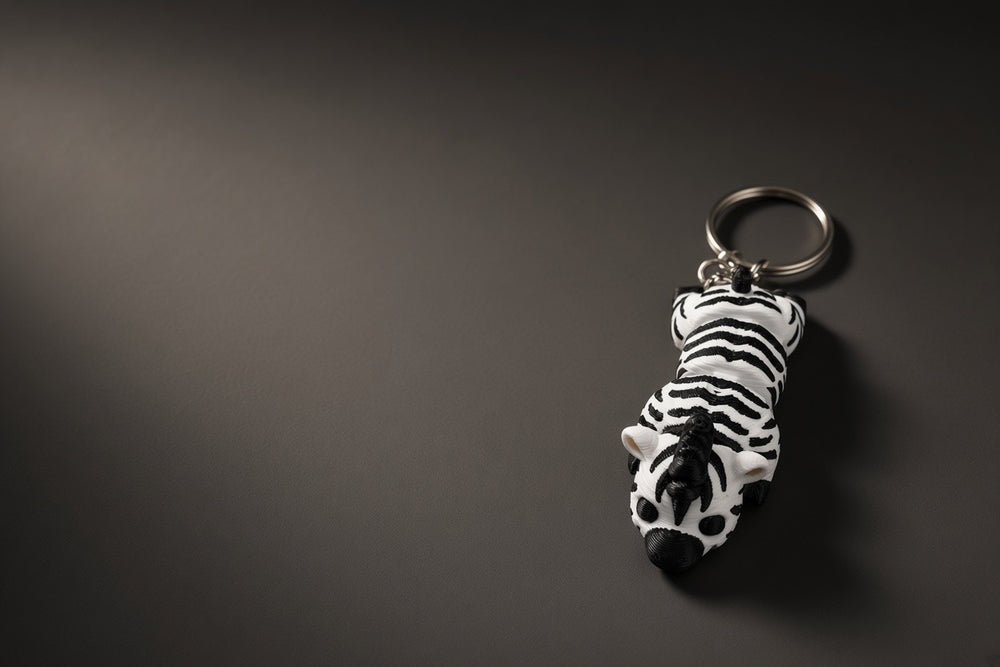 Zebra hareketli eklemli anahtarlık modeli; 10'lu paket