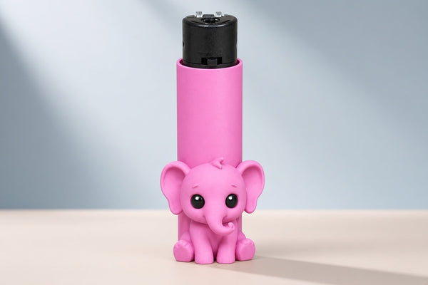Pembe Fil Figürlü Tekli Çakmak – Model 020