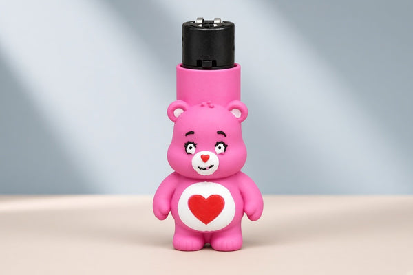 Pembe Kalpli Ayı Figürlü Tekli Çakmak – Model 046