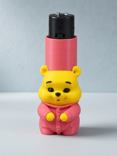 Pembe Kıyafetli Sarı Ayı Figürlü Tekli Çakmak – Model IMG-003028